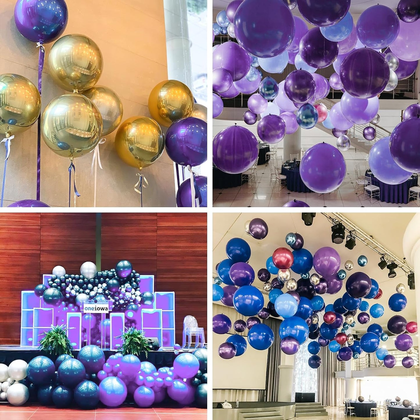 PartyWoo Metallic Gold Foil Balloons 20pcs Different Sizes Pack of 22 15 10 Inch Large Round Foil 4D Inflatable Mirror Ball Mylar Balloons for Graduation Birthday Baby Shower Party Decorations