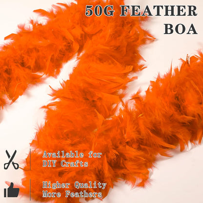 SOGUGOM Red 35g Feather Boas - 2 Yards Boa Feathers for Party, Wedding, Centerpieces, Concert, Costume and Christmas Tree(Red)