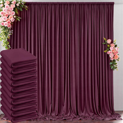 10 ft x 10 ft Wrinkle Free White Backdrop Curtains for Wedding Parties, Polyester Photography Backdrop Drapes for Birthday Parties Stage Backdrop Stand, 2 Panels 5x10FT Background Curtains