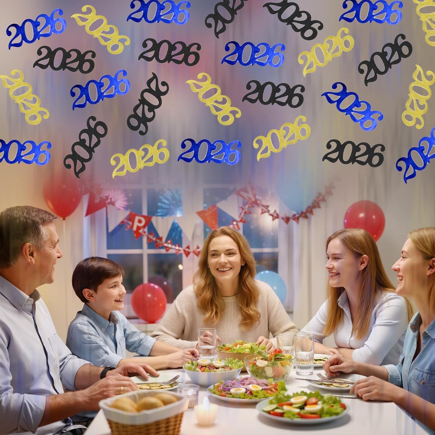 Gold Graduation Confetti Class of 2026, Glitter 2026 Confetti 120pcs for Graduation Party Decorations and New Years Eve Party Supplies 2026.