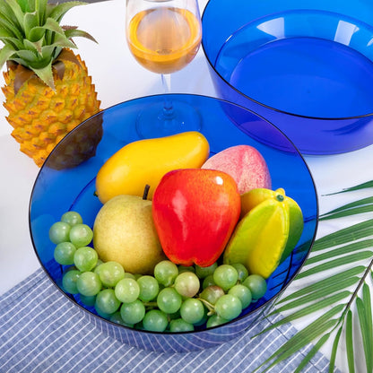 Hioasis 8 Pack Plastic Serving Bowls 128oz Gold Glitter Plastic Bowls Heavy Duty Disposable Serving Bowls for Party Snack & Salad & Candy & Bar Buffet