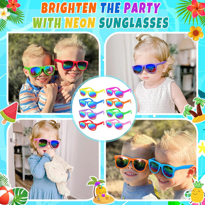 INNOCHEER Party Sunglasses for Kids with UV400 Protection Eyewear Neon Sunglasses for Boys, Girls - Great Gift for Party Favors, Birthday Party and Outdoor Activity
