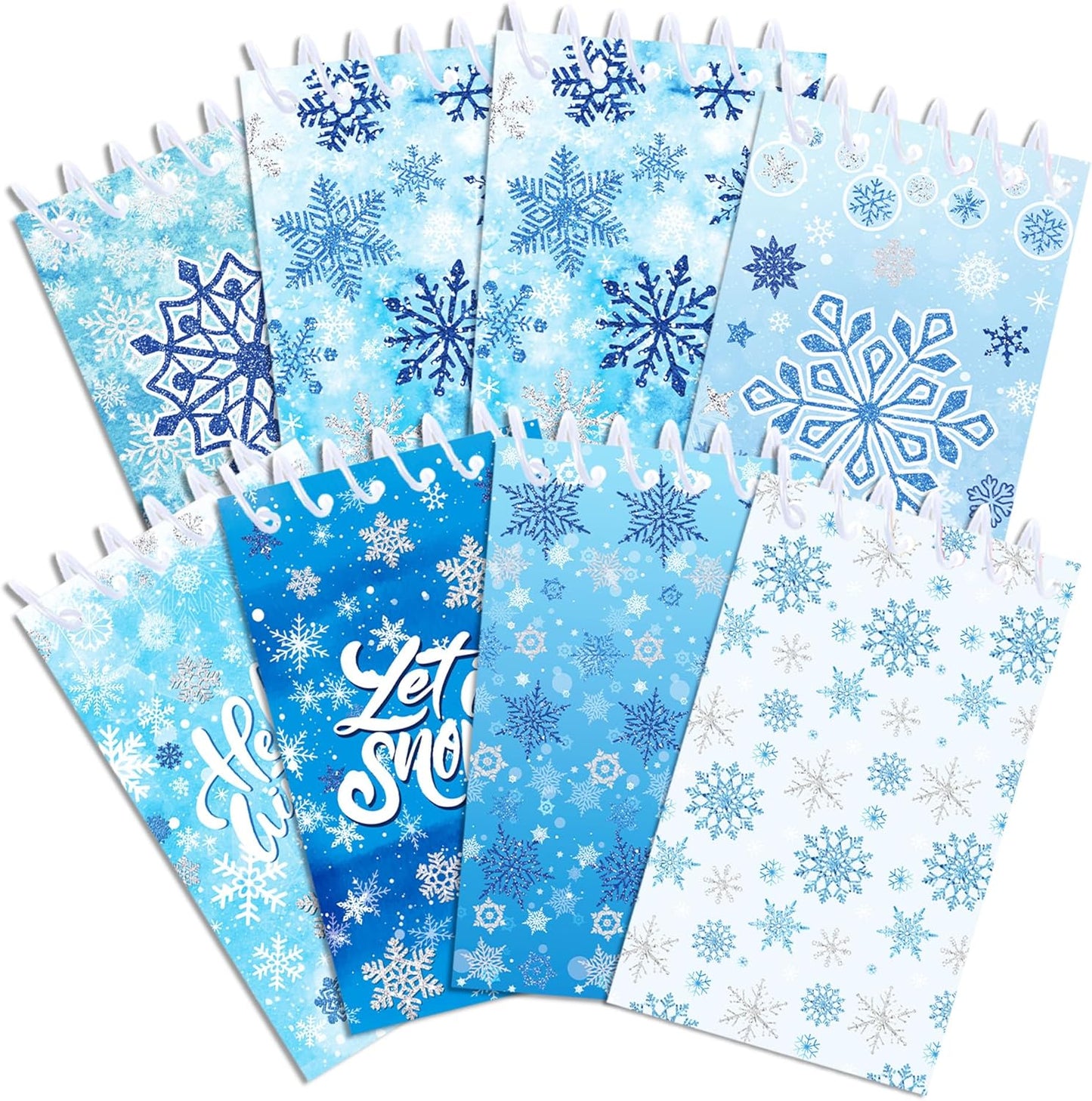 24 Pcs Christmas Snowflake Mini Pocket Notebooks 2.36 x 3.94 Inch Christmas Snowflake Small Notepads Winter Them Birthday Party Favors Gift for Office Teacher Classroom Rewards Supplies