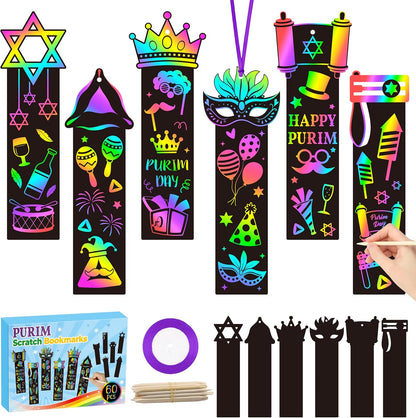 CY2SIDE 60PCS Princess Fairy Wand Scratch Bookmarks for Girls, Make Your Own Fairy Stick Scratch Paper Magic Wands Bookmark, DIY Princess Stick Rainbow Crafts Ornaments for Kids Birthday Party