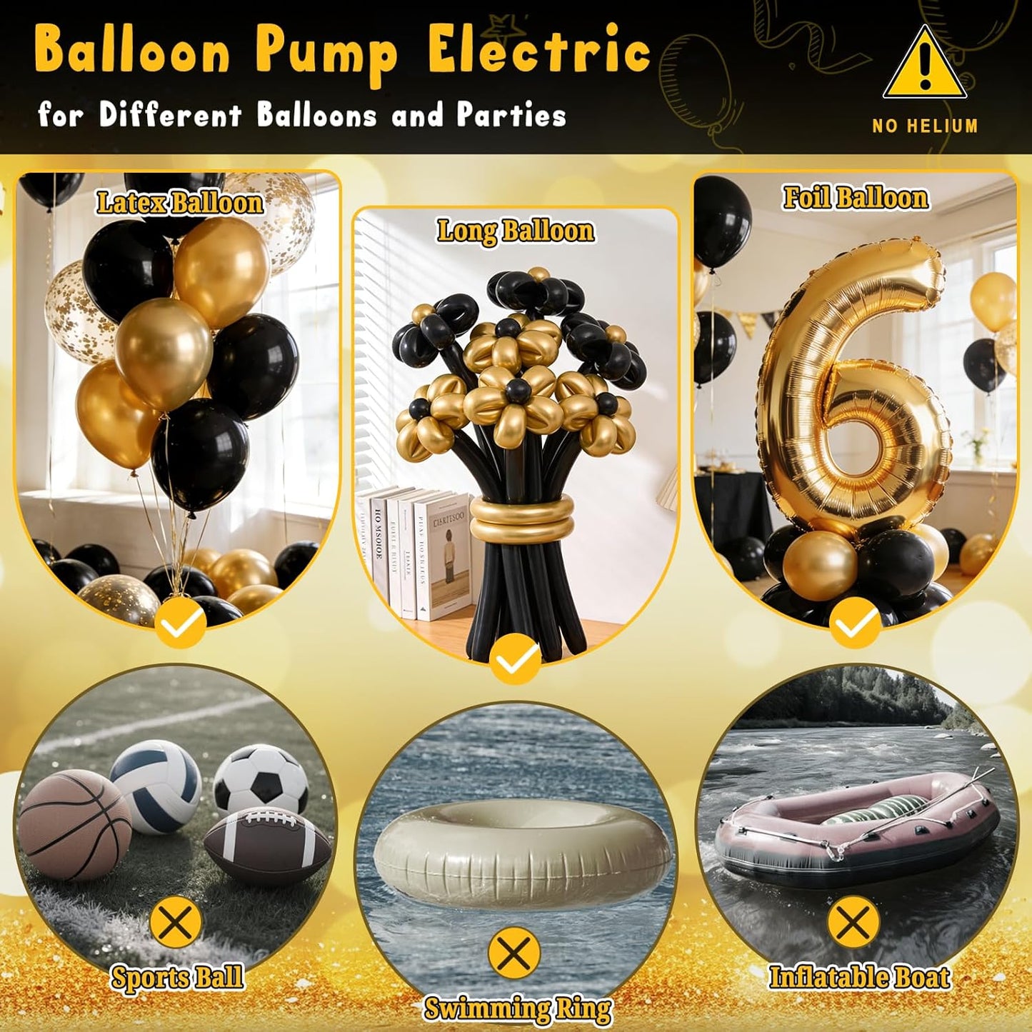 Ball Pump Balloon Pumps Electric, Balloon Pump Portable Long Animal Balloon Pump, Electric Blower Machine Inflator Basketball Pump 260 Balloon Pump for Party/Wedding/Birthday Decorations