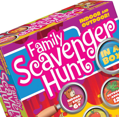Family Scavenger Hunt in A Box - Updated Version, Outset Media, Indoor & Outdoor Game for Children & Families, Search for Objects On Your Cards, 2+ Players, Kids & Adults Ages 6+