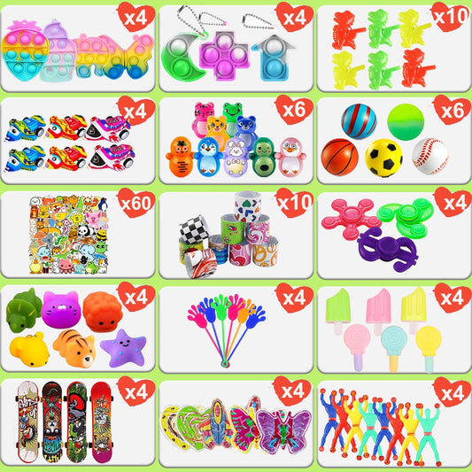 Beilunt 132 Pcs Party Favors Toys for Kids 4-8, Easter Egg Fillers, Assortment Treasure Box Toys for Classroom Prizes,Goodie Bags Stuffers, Pinata Fillers Bulks Small Toys Carnival Prizes