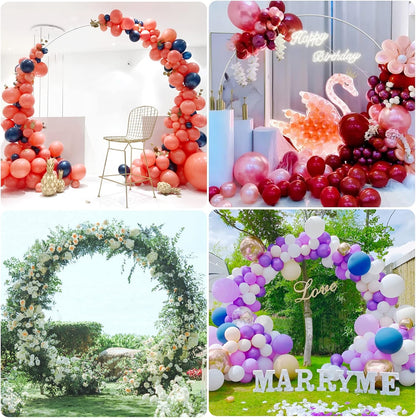 Wokceer Round Backdrop Stand 8FT Gold Wedding Arch Metal Circle Balloon Arch Stand for Birthday Party Wedding Bridal Shower Anniversary Ceremony