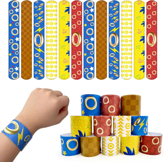 48 Pcs Game Theme Slap Bracelets Bulk, 6 Assorted Designs Snap Wristbands for Teens Party Favors, Birthday Goodie Bag Fillers, Classroom Prizes, Gift Exchange, Party Supplies