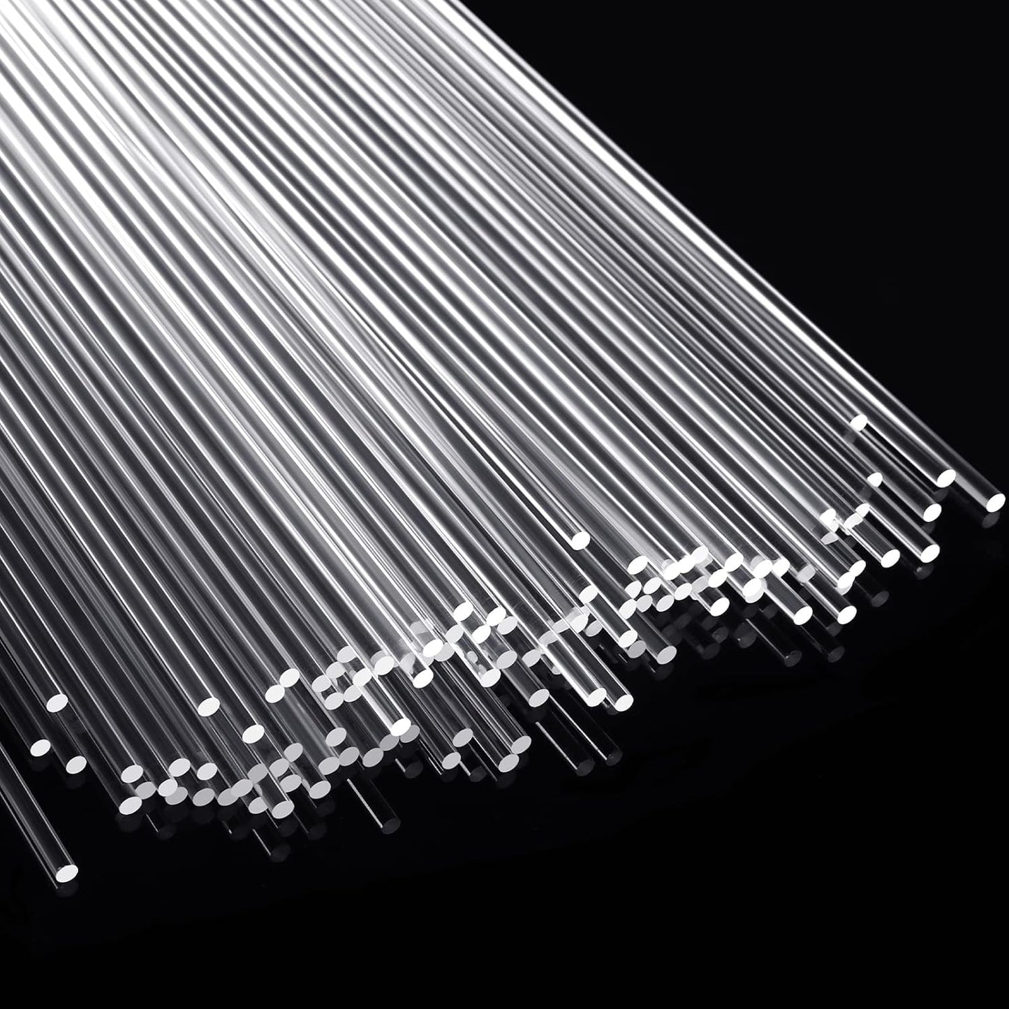 Vicenpal 120 Pcs 12 Inch Clear Acrylic Rods 3mm Diameter Round Acrylic Dowel Rods for DIY Crafts Party Decorations Gardening