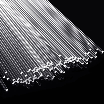 Vicenpal 120 Pcs 12 Inch Clear Acrylic Rods 3mm Diameter Round Acrylic Dowel Rods for DIY Crafts Party Decorations Gardening