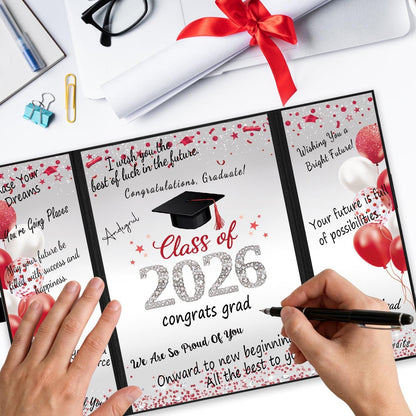 QIYANPAX Graduation Guest Book 2026, Blue and Gold Graduation Decorations Class of 2026, Graduation Signature Book, Congrats Grad Guest Book Alternative, Unique Graduation Gifts