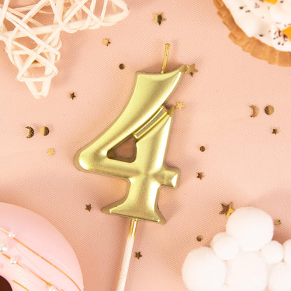 PHD CAKE 2.76 Inch Elegant Gold 1 Number Birthday Candles, Gold Number Candles, Cake Number Candles, Party Celebration