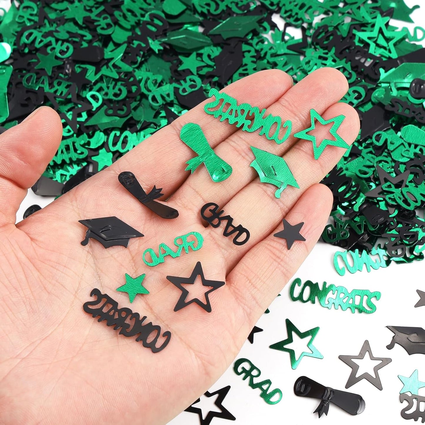 Gold and Black Graduation Confetti 2026, 1000 Pcs Congrats Grad Confetti Class of 2026 Party Table Centerpiece for 2026 Graduation Party Decorations
