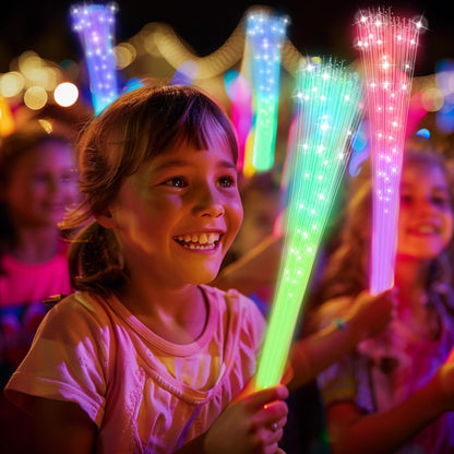24 PCS Fiber Optic Wand,Glow Fiber Optic Wands,Glow in The Dark Party,Glow Wands led Light up Party Favors for Wedding,neon Party,New Year Party Favors,Halloween,Christmas,Bar DJ