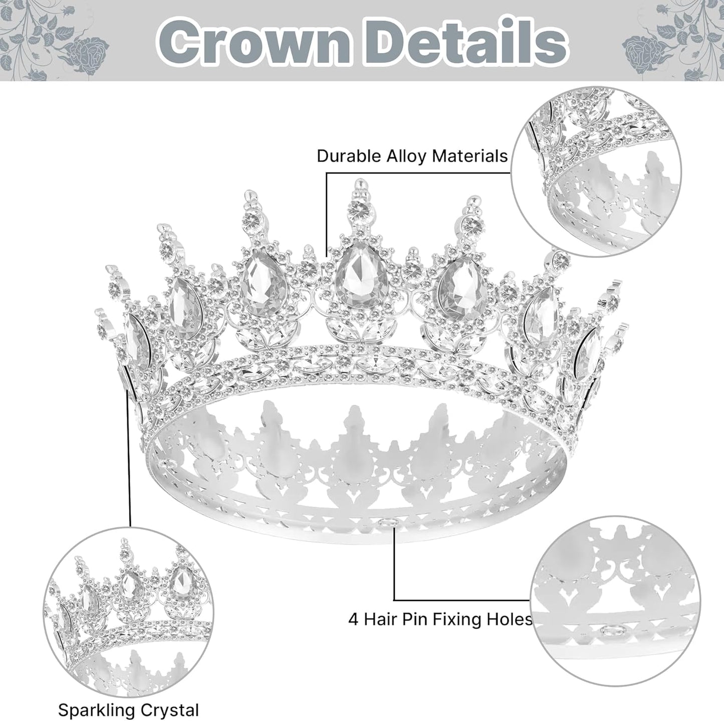 Crown Cake Topper, Balls Happy Birthday Cake Topper Pink Crown Birthday Candles Gold Butterflies, Corona Para Pastel, Cake Decorations for Birthday Wedding (Gold, Pink)