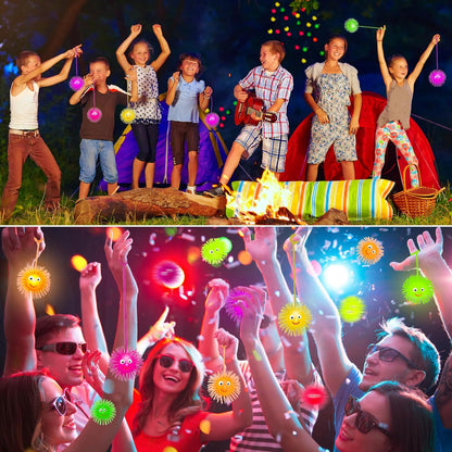 Basytodio 24 PCS Light Up Balls Party Favors for Kids 4-8 8-12 Sensory Squeeze Toys Bulk LED Puffer Balls Classroom Kids Prizes Goodie Bags Stuffers Pinata Fillers Birthday End of Year Students Gifts