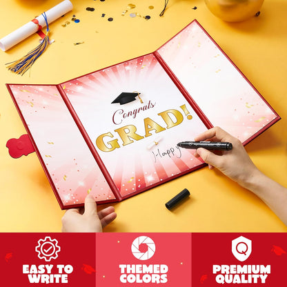 JOYIN 2026 Graduation Guest book Alternative, 12" Blue & Gold Graduation Party Decorations Signature Congrats, Class of 2026 Grad Card for High School College Grad Gift, Party Guest Signing Cardboard
