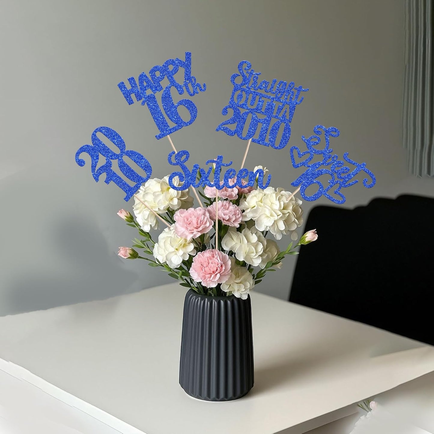 15 PCS 50th Birthday Centerpiece Sticks Fifty Happy 50th Straight Outta 1976 Table Flower Centerpieces Sticks Cheers to 50 Floral Decorations for 50th Birthday Party Centerpieces Supplies Black