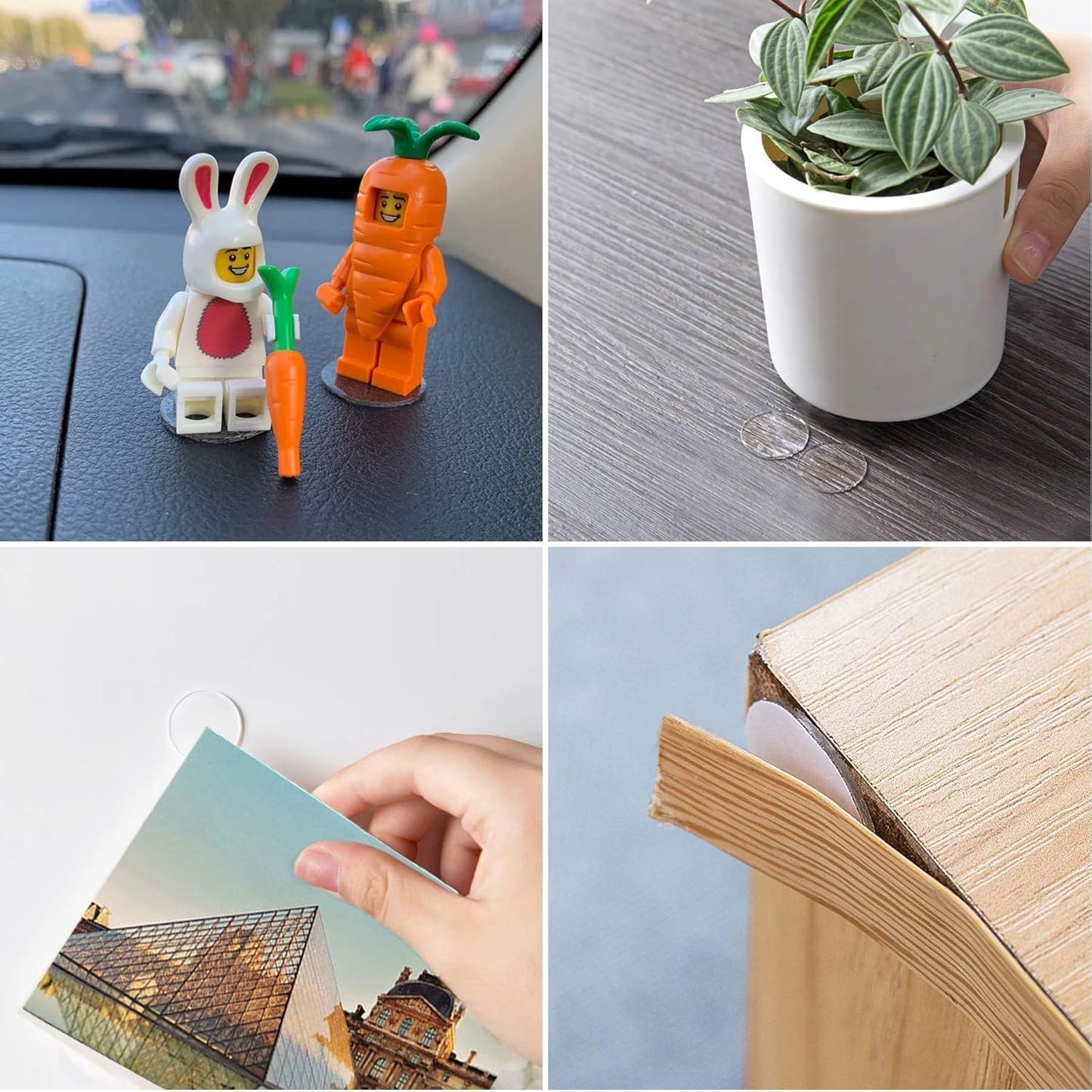 JANYUN 140 Pieces Adhesive Dots,Removable Round Putty Clear Tack No Trace Small Tape Stickers for Wall Hanging Festival Poster Office Party Decoration Picture Crafts