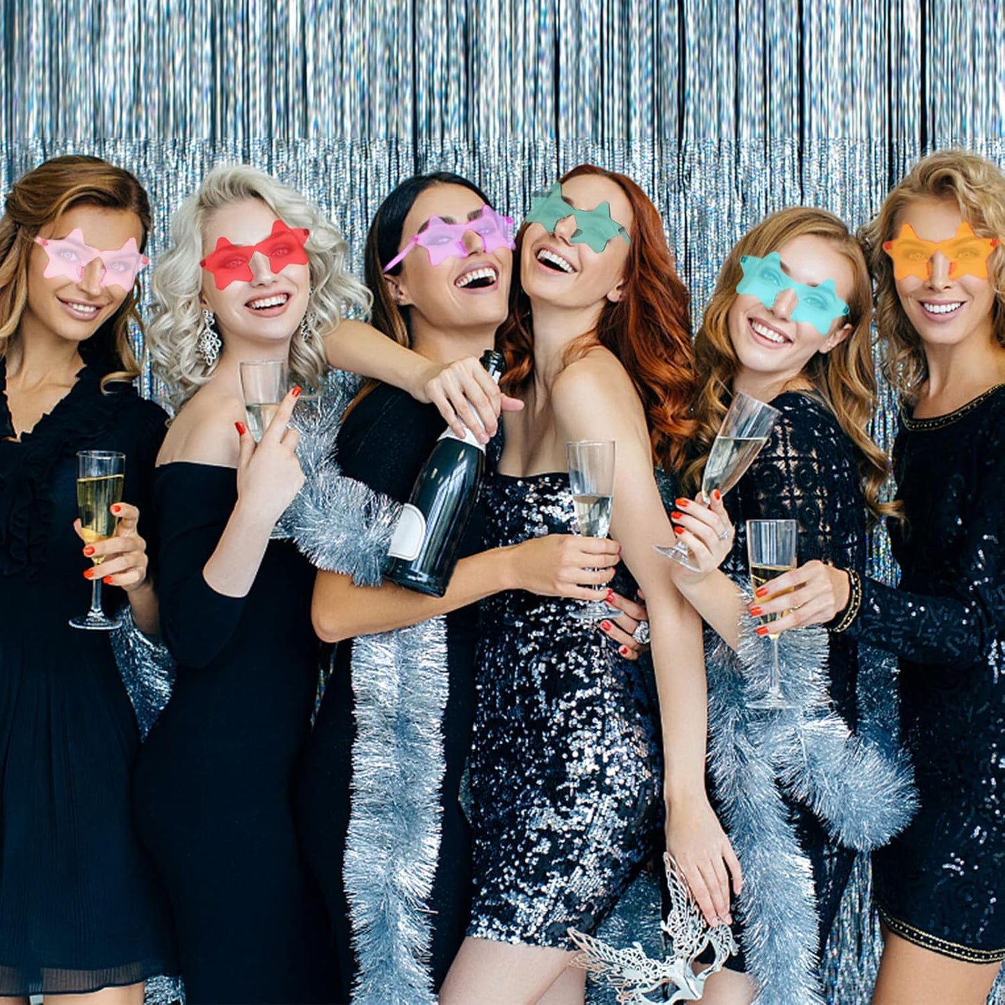 LIULIUBTY Star Shaped Sunglasses, Heart Sunglasses for Bachelorette Party, Colorful Party Favors