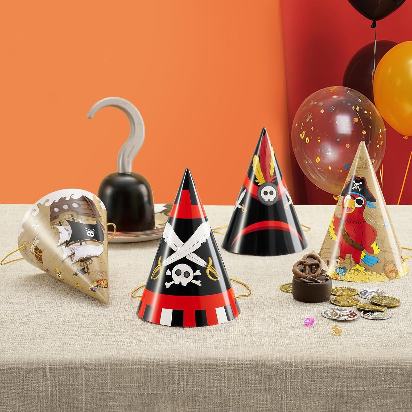WERNNSAI Birthday Party Hats - 12 Pcs Birthday Party Supplies Cone Hat Headbands Colorful Paper Party Hats for Kids