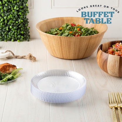 PLASTICPRO 30 Pack Crystal Like Clear Disposable Plastic Plates Dinner Dishes 6 ounce Bowls for Special Occasions Parties