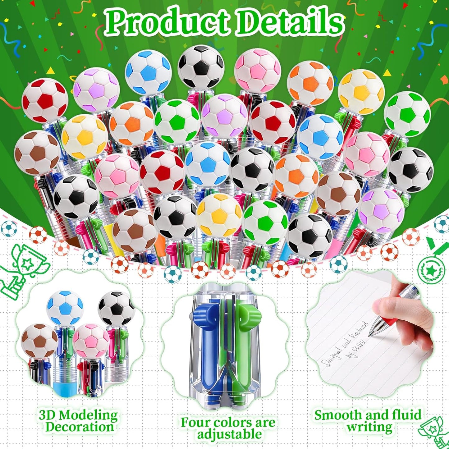 CZWZ 20Pcs Mini Multicolor Pens in One 4-in-1 Cute Pens Bulk for Kids, Fun Kawaii Ballpoint Pens for Birthdays and Children's Party Favors Gifts Teacher School Supplies