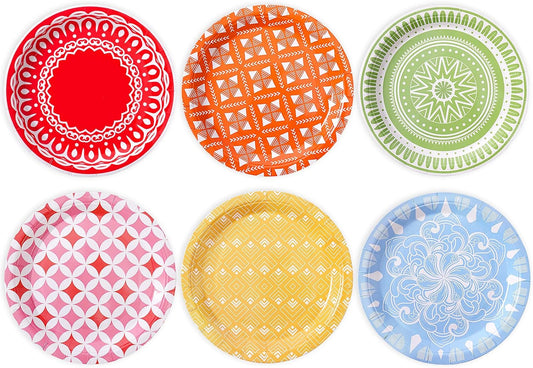 Rainbow Paper Plates for Party Supplies, 60 Count Multicolor Disposable Dinner Plates for Birthday Baby Shower Cocktail Decorations 9 inch