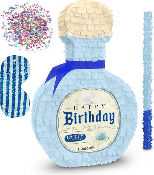 Jergrim Piñata Tequila, 4-piece bundle, Perfect for Adults Party Decorations, Centerpiece, 50th, 40th, 30th Birthday, Photo Prop, Funny Anniversary, 21st birthday, fits piñata stuffers & candy