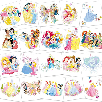 60 Pcs Princess Temporary Tattoos Birthday Themed Party Supplies Decoration Favors Cartoon Cute Sticker for Kids Girls Home Activity Class Prizes Carnival Christmas Rewards (60, princess)
