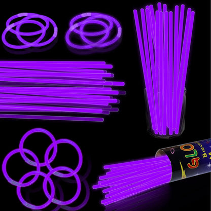 100 pk 8" Glow Sticks Bulk Party Favors, Light up Glow Necklaces & Bracelets in the Dark Party Supplies For Christmas Halloween 4th of July Birthday Neon Party (100 * Blue)