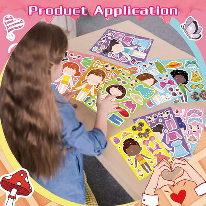 24 Sheets Make-a-face Cupcake Stickers Make Your Own Dessert Stickers Mix and Match Sweets and Fruit Treats Party Favor Supplies for Kids Ice Cream Sticker Games Birthday DIY Art Crafts