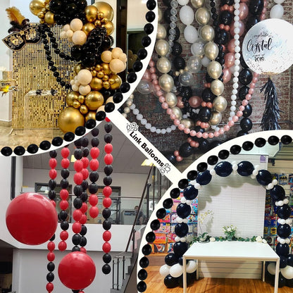 Gold Quick Link Balloons, 60PCS Linking for Balloon Wall Arch Chains, 6inch Linkable for Wedding Birthday Baby Shower Engagement Graduation Party Decorations