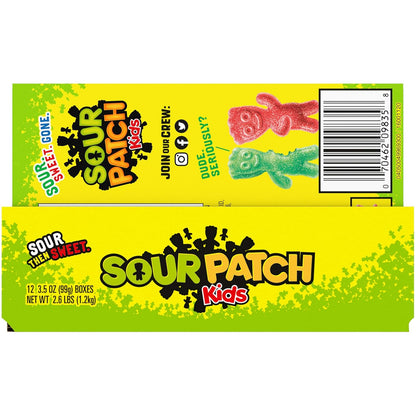 SOUR PATCH KIDS Soft & Chewy Gummy Candy, Bulk Candy, 12 - 3.5 oz Boxes
