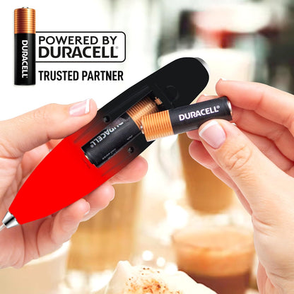 Zulay Kitchen Powerful Milk Frother Wand With Duracell Batteries - Ultra Fast Handheld Drink Mixer - Electric Whisk Foam Maker for Coffee, Lattes, Cappuccino & Matcha - Z1 Motor - Black - Colors A