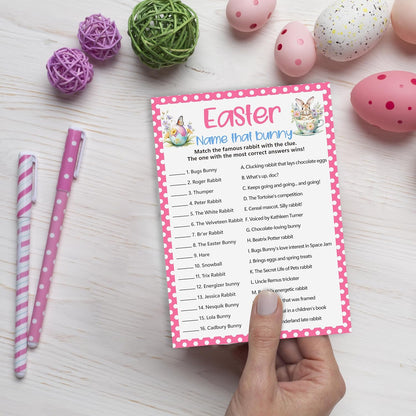 Easter Scavenger Hunt Games, Easter Treasure Hunt Clues Game Cards, Family Party Games for Kids and Adults, Holiday Party Game for Activities Decorations Supplies, 5x7 Inch (Indoor)-A03