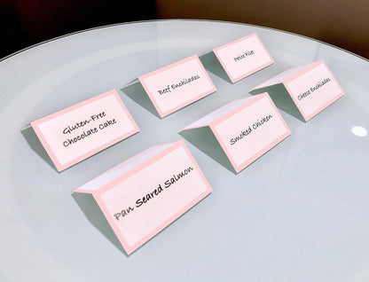 Tented Place Cards - 50 pack - Folded Place Cards are ideal for Wedding Placecards, Buffet food label, Banquet tables, Cocktail Parties, and Name Cards. Made of 14 pt. Matte Card Stock.