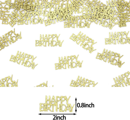 Pink Happy Birthday Confetti - Girl Birthday Party Decorations - Light Pink Glitter Scatters for Baby Girl Party Table Decor Supplies - 100PC