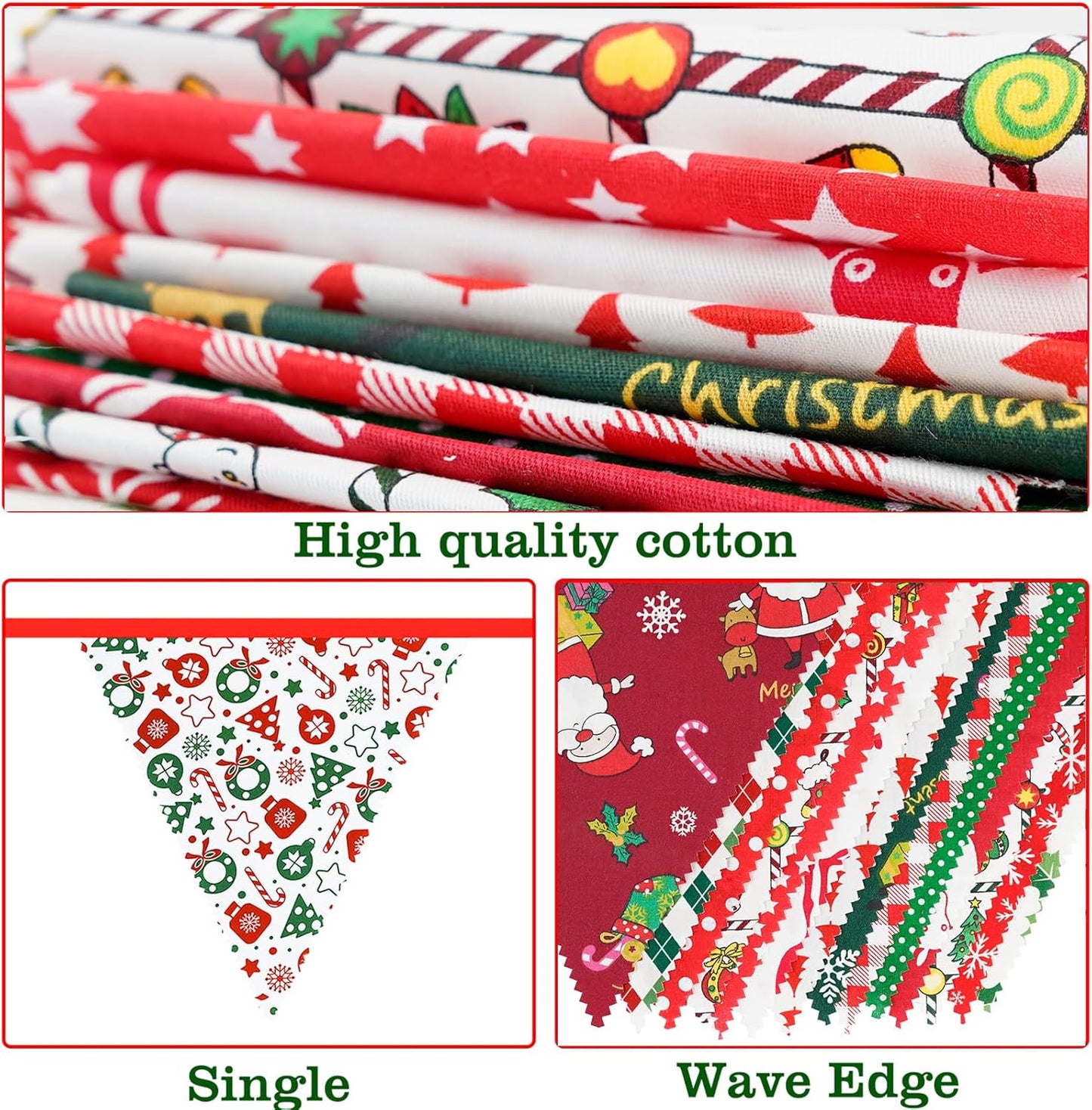 G2PLUS 39Ft Triangle Bunting Banner, 42Pcs Pink Floral Garland Pennant Banner, Reusable Cotton Triangle Flags Party Decoration for Birthday, Wedding, Garden Tea Party, Baby Shower, Room Decor
