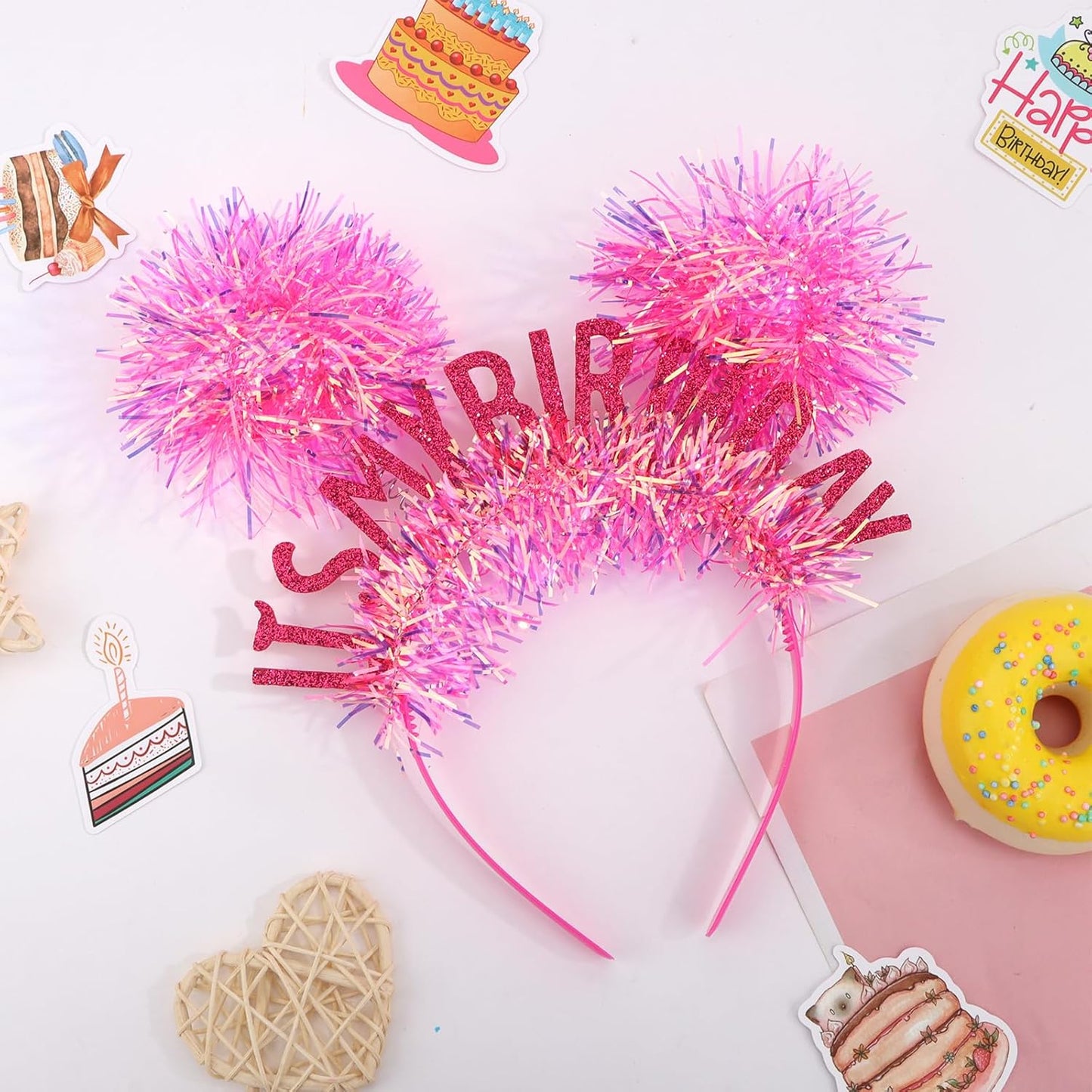 CAVETEE Happy Birthday Crown and Tiara for Women & Girls Party Decorations Gifts