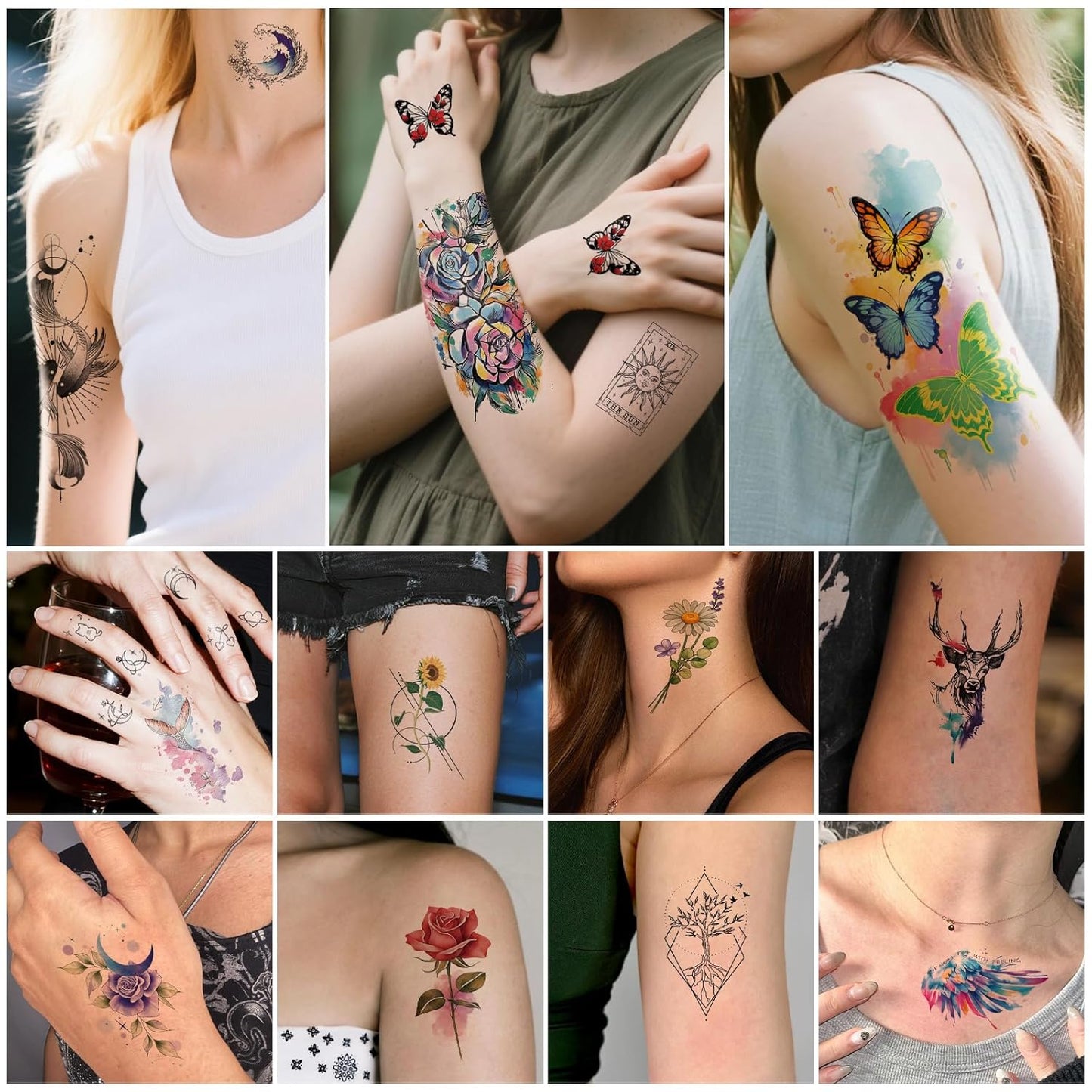 252+ PCS Glow Unicorn Princess Temporary Tattoo for Kids, 36 Sheets Rainbow Castle Candy Star Prince Fake Tattoos Sticker for Girls Boys, Luminous Birthday Magic Fairy Theme Party Favors Decoration