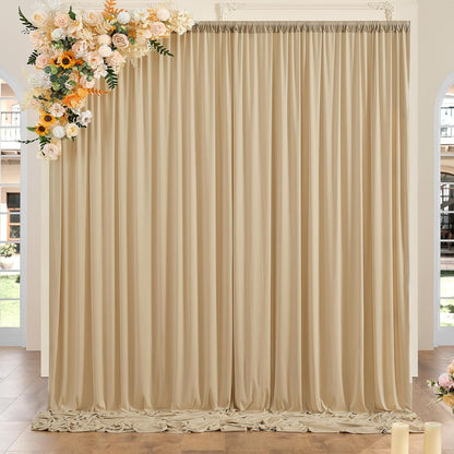 10ftx10ft Black Backdrop Curtains for Weddings Parties, Wrinkle Free 2 Panels Silky Polyester Photo Backdrop Drapes Back Drop Cloth Drapery for Birthday Mother'sDay Photography Background
