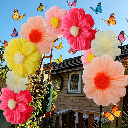 Chunful 5 Pcs 30'' 24'' Gaint Pastel Tissue Paper Flowers Decoration Large Hanging Tissue Paper Pom Poms Decor for Pastel Birthday Bachelorette Wedding Baby Shower Bridal Shower Easter Party Decor