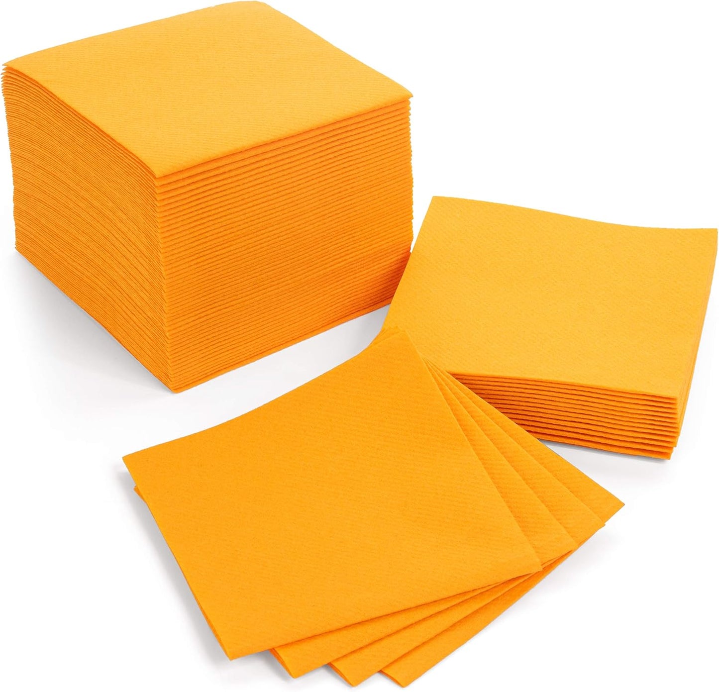 AH AMERICAN HOMESTEAD Cocktail Napkins-Disposable Beverage/Bar Napkins-White Linen-Like Square Napkins-Eco-Friendly & Compostable-Everyday Use, Party or Wedding 4.75inch x 4.75inch (100 Count, White)