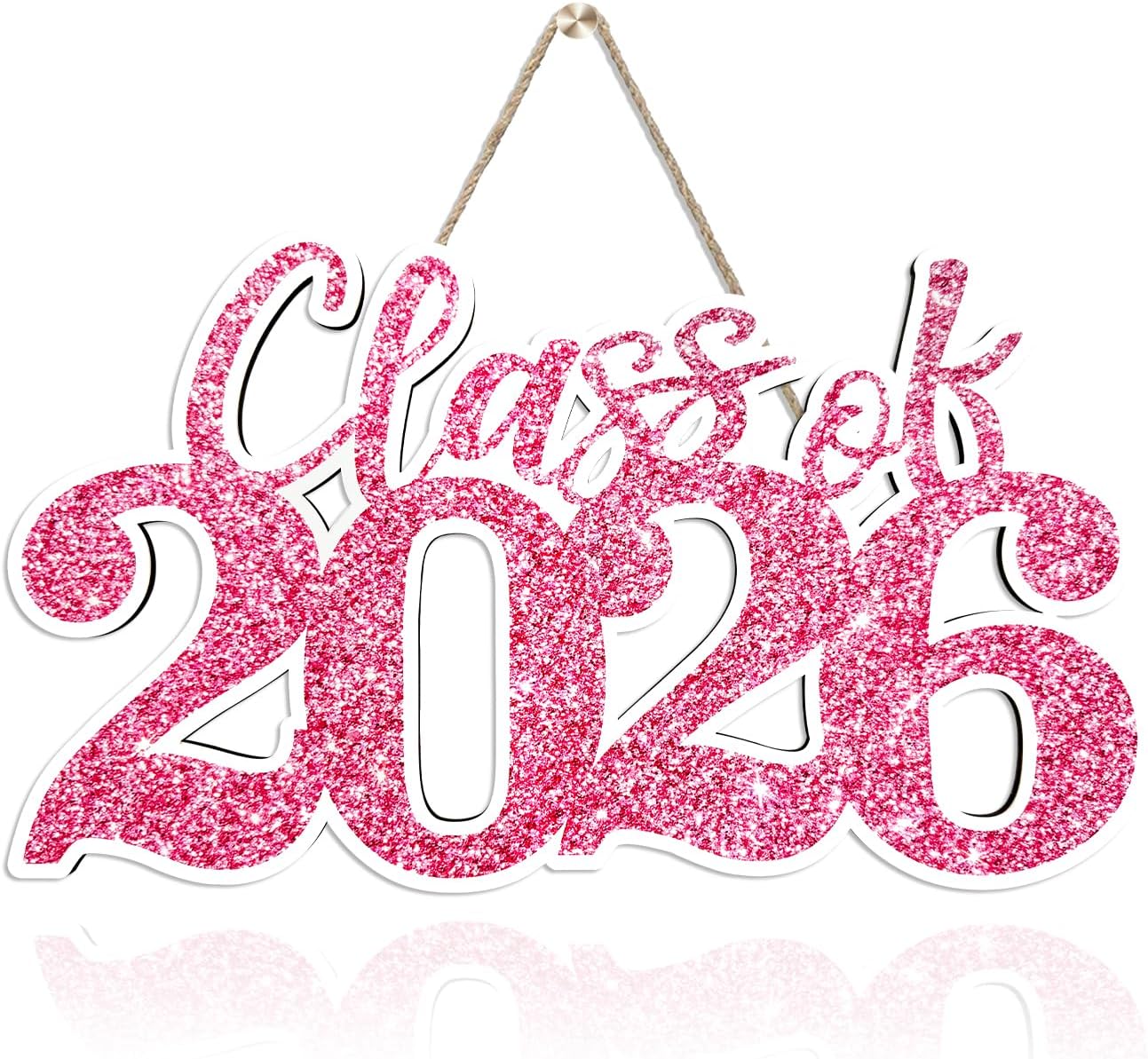Class of 2026 Wooden Sign Graduation Party Decorations 2026 White Graduation Photo Booth Prop Senior2026 Sign for High School College Party