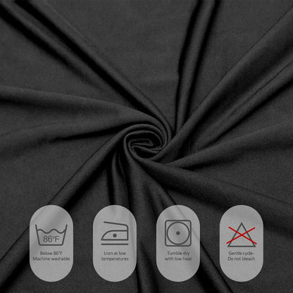 Fixwal Black Spandex Tablecloth for Rectangle Table 6ft, Table Skirt for Folding Table, Table Cover for Party, Show, Wedding and Birthday