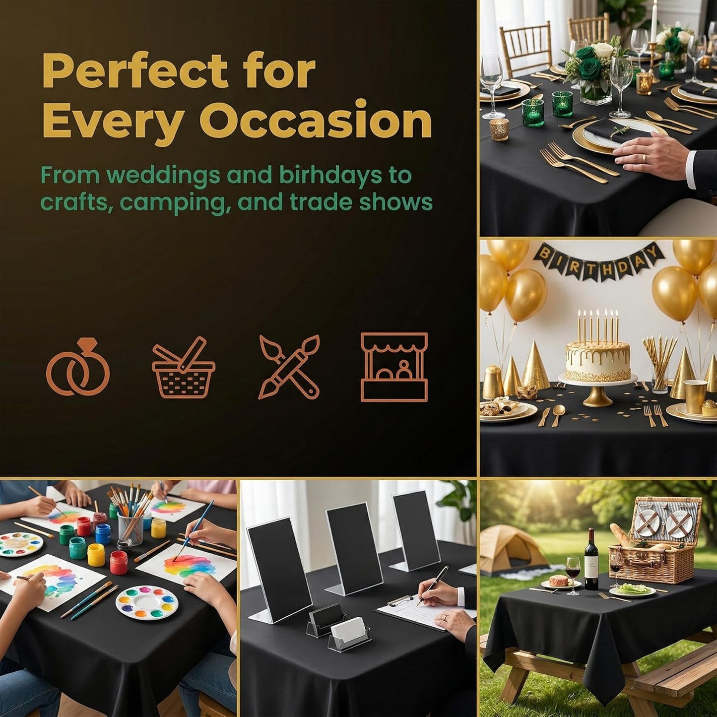 Plastic Table Cloth, 310 Ft X 54 in Disposable Tablecloth White Plastic Tablecloth with Any Cut Sliding Cutters Premium Table Cover Roll for Picnics, Parties, Birthdays, Weddings
