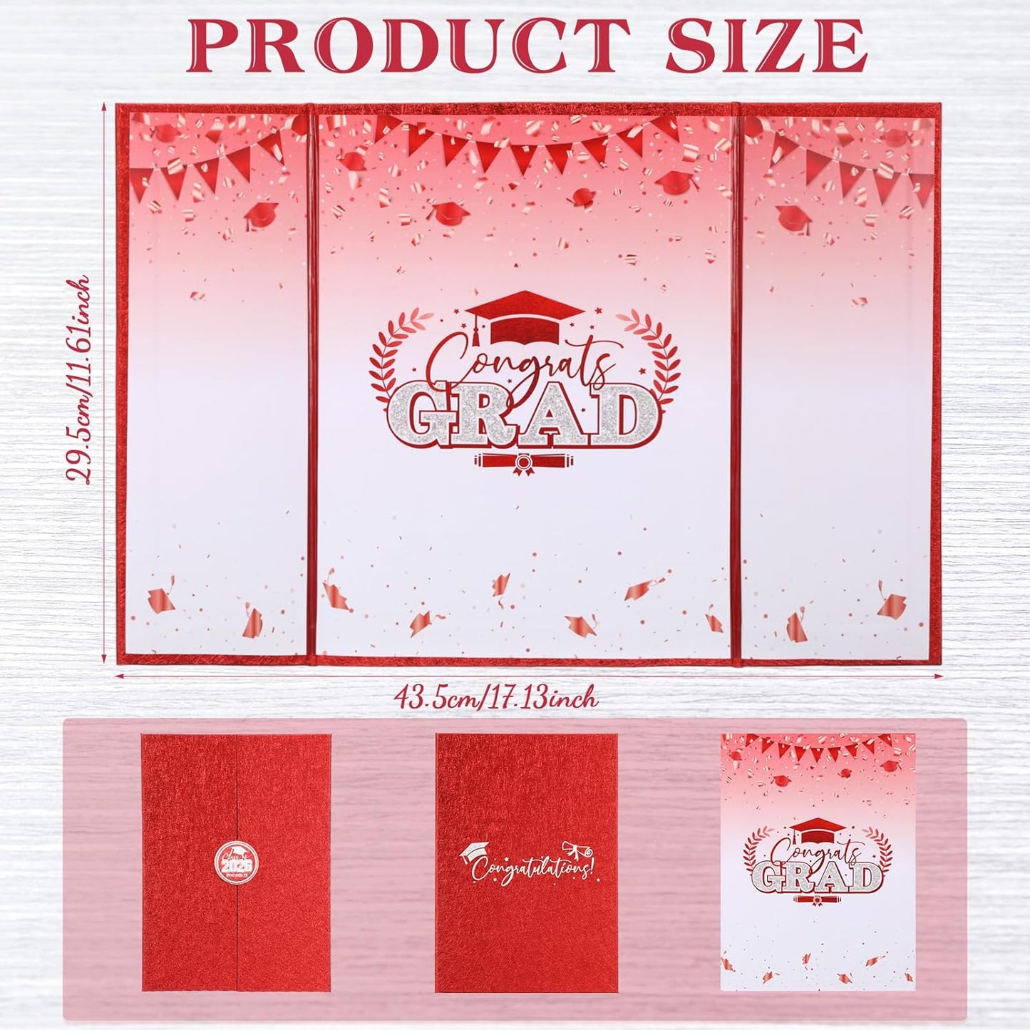 Engrowtic 2026 Graduation Guestbook Alternative Gold and Pink Guest Book Class of 2026 Congrats Graduation Party Decorations Grad Party Signature Board Card for College High School Graduate Gifts