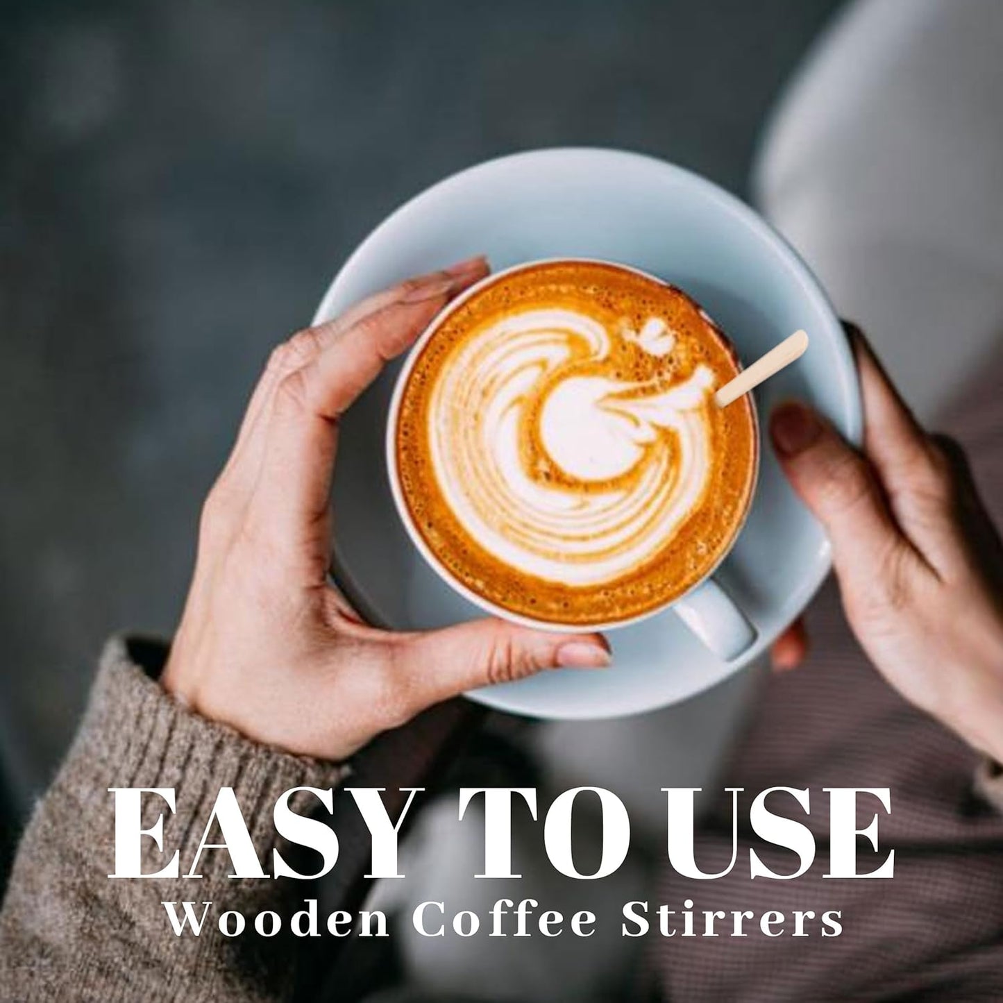 ANTETOK Wooden Coffee Stirrers - Coffee Stir Sticks 7.5 Inch,100pcs Disposable Birch Wood Coffee/Beverage Stirrers,Swizzle Drink Sticks,Coffee Bar Accessories